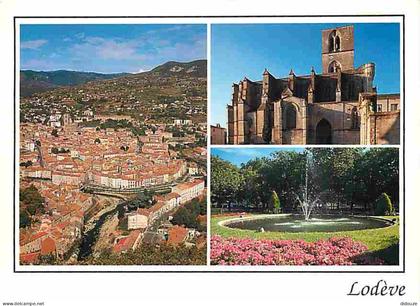 34 - Lodève - Multivues - Fleurs - Flamme Postale de Clermont l'Herault - CPM - Voir Scans Recto-Verso