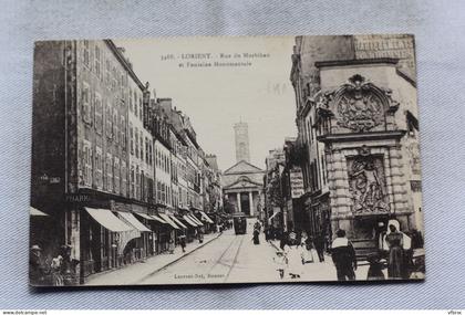 AA930, Cpa 1924, Lorient, rue du Morbihan et fontaine monumentale, Morbihan 56