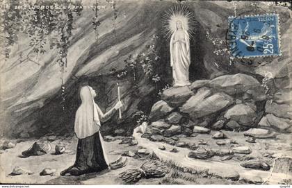 CPA Lourdes Apparition