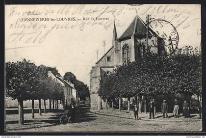 CPA Chennevières-les-Louvres, Rue de Louvres