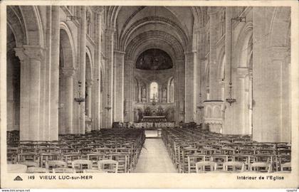 CPA Vieux Luc sur Mer Interieur de l'eglise
