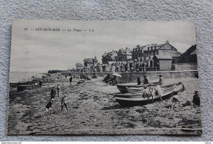 E660, Cpa 1927, Luc sur Mer, la plage, Calvados 14