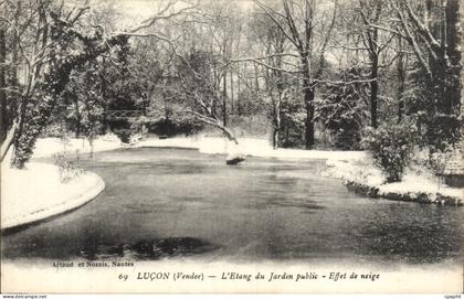 Lucon CPA L'etang du jardin public Effet de neige