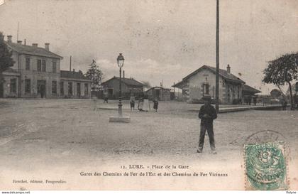 lure - place de la gare , gares des chemins de fer de l'est et chemins de fer vicinaux