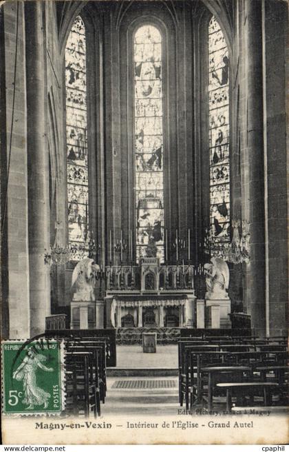 CPA Magny En Vexin Interieur De I'Eglise Grand Autel