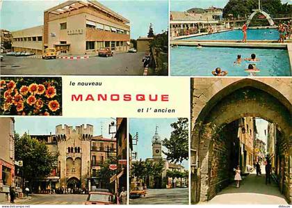 04 - Manosque - Multivues - Piscine - Automobiles - CPM - Voir Scans Recto-Verso