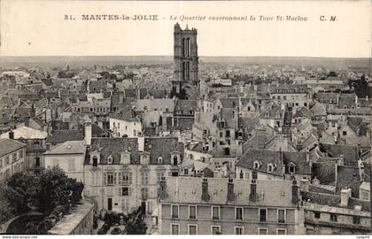 CPA Mantes la Jolie Le Quartier environnant St Maclou