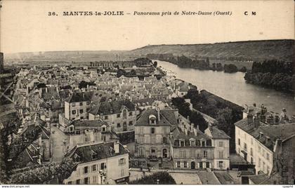 Mantes la Jolie - Panorama pris de Notre Dame - CPA