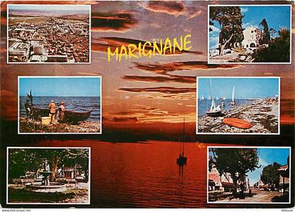Carte Postale - 13 - Marignane - Multivues - Coucher de Soleil - Flamme Postale de Marignane - CPM - Voir Scans Recto-Ve