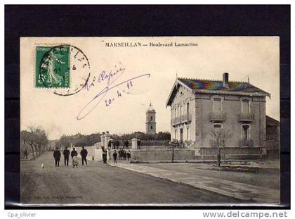 34 MARSEILLAN Boulevard Lamartine, animée, ed Albaille, 1911