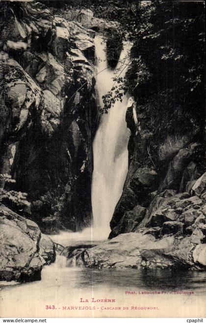 CPA La Lozere Marvejols Cascade du Regourdel