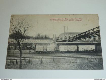 MAXEVILLE - GRANDES BRASSERIES REUNIES DE MAXEVILLE - VUE DU RACCORDEMENT PARTICULIER TRAIN - 54 MEURTHE ET MOSELLE (AC)