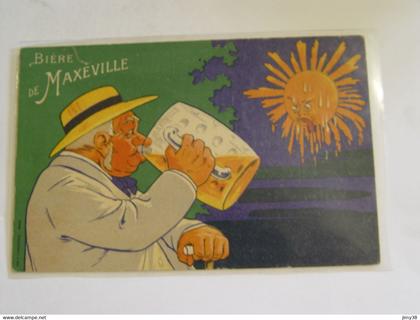 MEURTHE ET MOSELLE CARTE PUBLICITAIRE BIERE DE MAXEVILLE-GRANDES BRASSERIES REUNIES DE MAXEVILLE NANCY