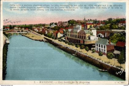 CPA Mayenne les bords de la mayenne