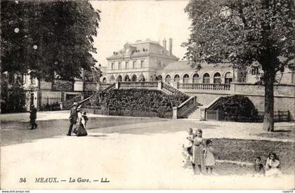 Meaux - La Gare - enfants - CPA