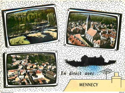 Carte Postale - 91 - Mennecy - Multivues - En direct avec mennecy - la patte d'oie l'église la rue bel-air -  -  -  - CP