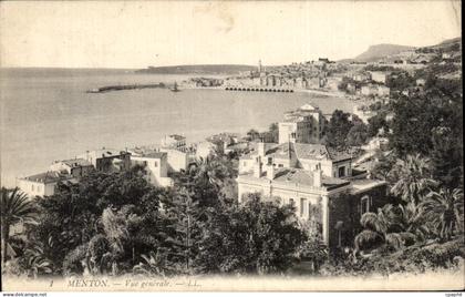 CPA Menton Vue Generale