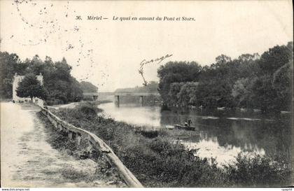 CPA Meriel Le Quai en amont du Pont et Stars