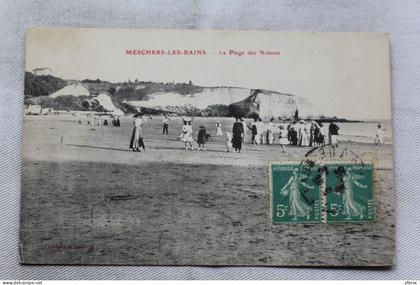 Cpa 1915, Meschers les Bains, la plage des Nonnes, Charente Maritime 17