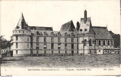 CPA Mesnieres Le chateau Chapelle Ensemble Est