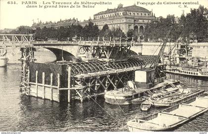 REPRO Paris Les Travaux Du Metropolitain Dans Le Grand Bras De La Seine Metro