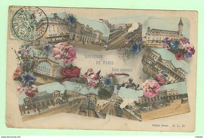 W239 - PARIS - Souvenir de Paris, les Gares - E.L.D