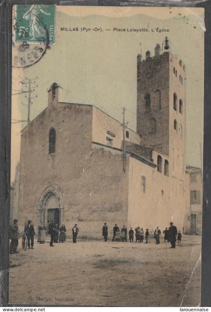 66 - MILLAS - Place Lafayette - L' Eglise