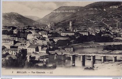 12- Millau - Vue générale - Non voyagé - Dos divisé...