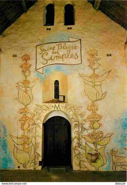 Carte Postale - 91 - Milly la Foret - intérieur de la Chapelle Saint Blaise décorée par Jean Cocteau - Art Peintures mur
