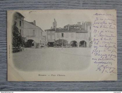 cpa Mirande(32) place d'Astarac
