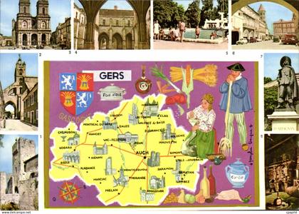 CPSM Travers Le Gers Larresingle Mirande Auch Condom Eauze Fleurance distillerie Armagnac