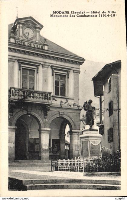 CPA Modane Hotel De VIlle Monument