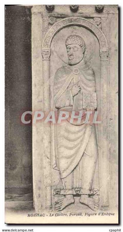 CPA Moissac le Cloitre Portail Figure d'Eveque