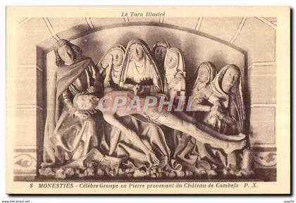 CPA Monesties Celebre Groupe en Pierre provenant du Chateau de Combefo