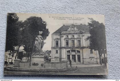 Mont de Marsan, la poste et fontaine la Landaise, Landes 40