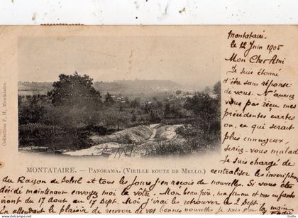MONTATAIRE PANORAMA ( VIEILLE ROUTE DE MELLO ) TRAVAUX  ( CARTE PRECURSEUR )