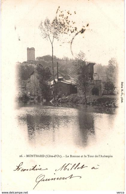 Carte  POSTALE  Ancienne  de   MONTBARD -  la Brenne & la Tour de l'Aubespin