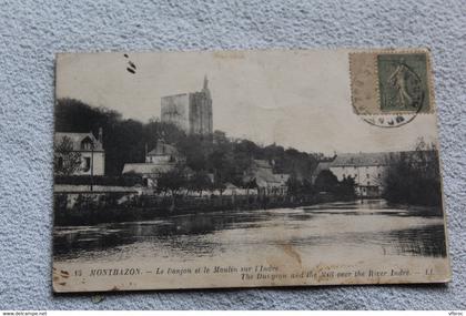 Montbazon, le donjon et le moulin sur l'Indre, Indre et Loire 37