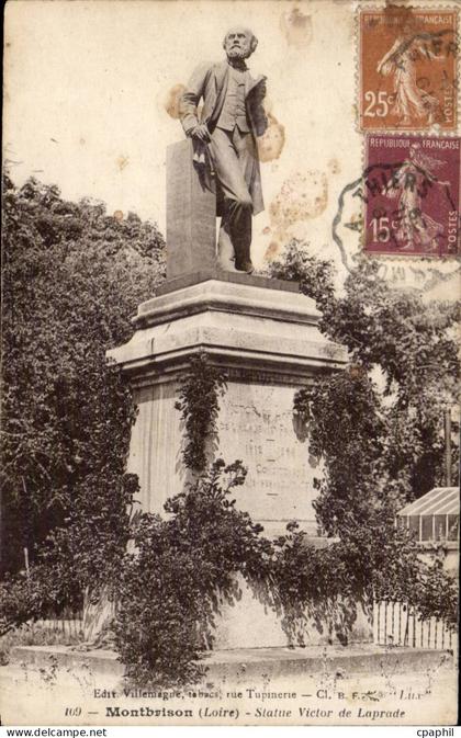 Montbrison - Statue Victor de Laprade - CPA