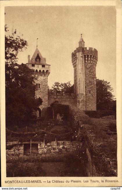 CPA Montceau les Mines Le Chateau du Plessis Les Tours La Roseraie