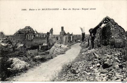 CPA Ruines de Montdidier Rue de Noyon Noyon Street Militaria