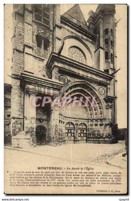 Montereau CPA La facade de l'eglise