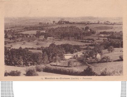 Y11-40) MONTFORT EN CHALOSSE (LANDES) PANORAMA  - ( 2 SCANS )