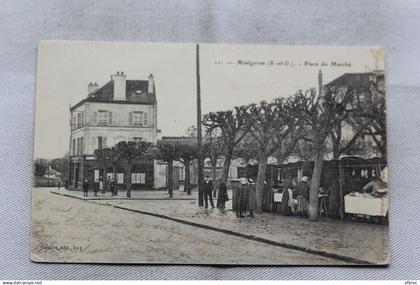 Cpa 1907, Montgeron, place du marché, Essonne 91