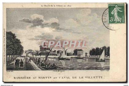CPA Le Bassin de la Villette Barriere St Martin et Canal de la Villette