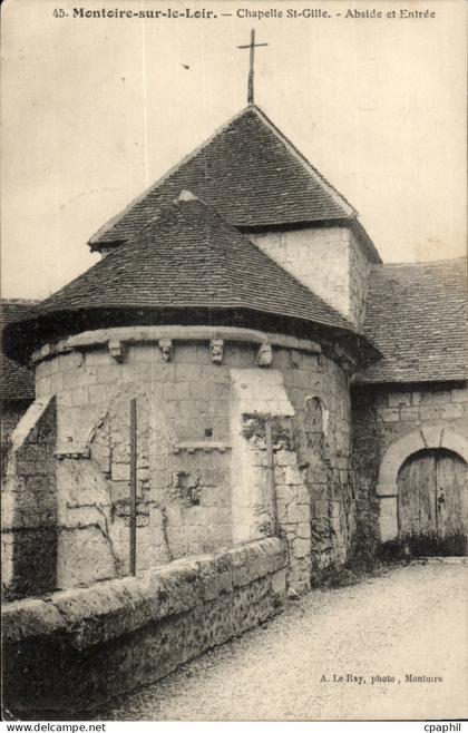 Montoire sur le Loir CPA Chapelle St Gille Abside et entree