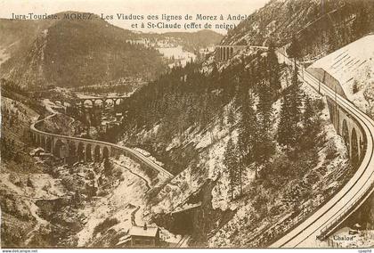 CPA Jura-Touriste MOREZ-Les Viaducs des lignes de Morez a Andelot et a St-Claude (effet de neige)