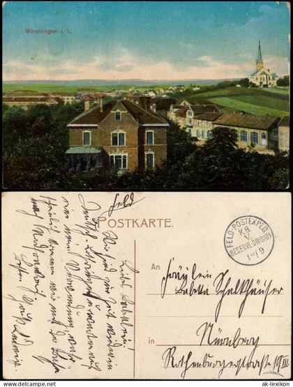 CPA Mörchingen Morhange Straßenpartie 1916  gel. Feldpoststempel