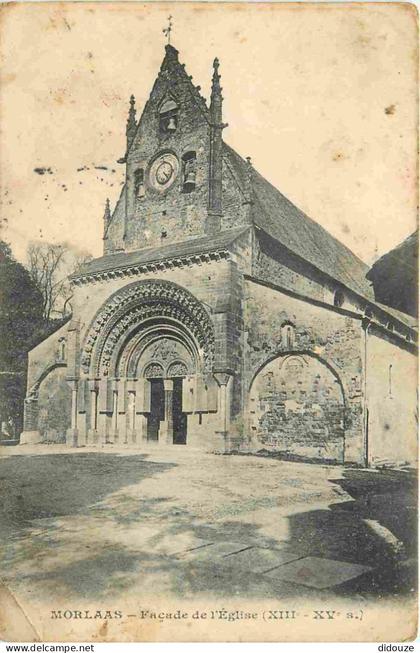 Carte Postale Ancienne - 64 - Morlaas - Façades de l'Eglise - CPA - Oblitération de 1907 - Etat pli - Voir Scans Recto-V