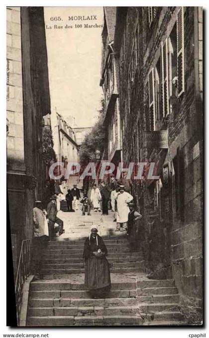 CPA Morlaix La Rue Des Marches